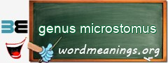 WordMeaning blackboard for genus microstomus